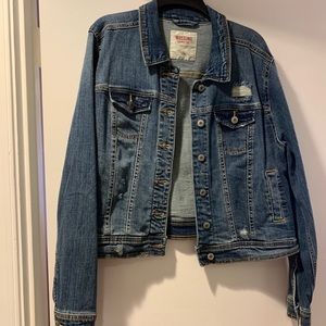 NWT distressed denim jacket